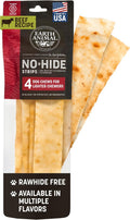 Earth Animal No Hide Strips Natural Rawhide Free Dog Chew Strips Beef - 4 Count