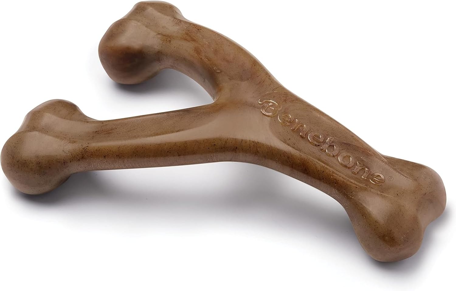 Benebone Wishbone Durable Dog Chew Toy for Aggressive Chewers Real Bacon