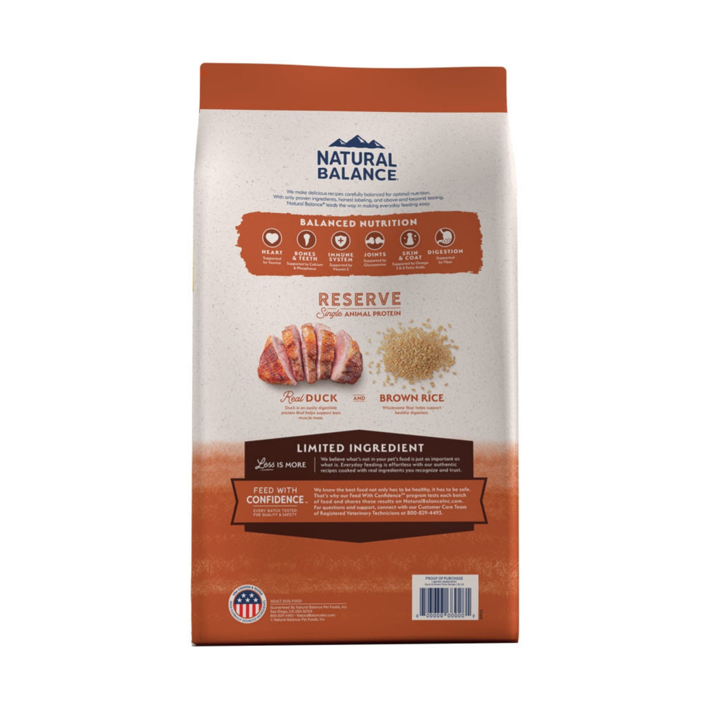 Natural Balance Pet Foods Limited Ingredient Reserve Dry Dog Food Duck & Brown Rice 22lb