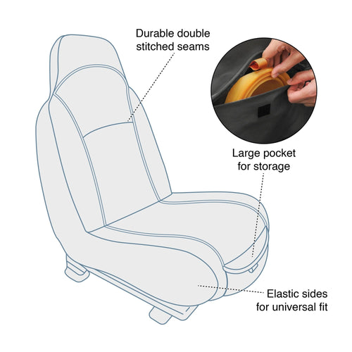 !KURGO D ROVR BKT SEAT CVR BK