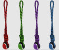 Multipet Nuts for Knots 20in Rope Tug Dog Toy With Tennis Ball Assorted 1ea/20 in, LG