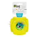 Godog Cage Ball 2-In-1 Burrow Bouncer Dog Toy Lime/Rainbow Medium