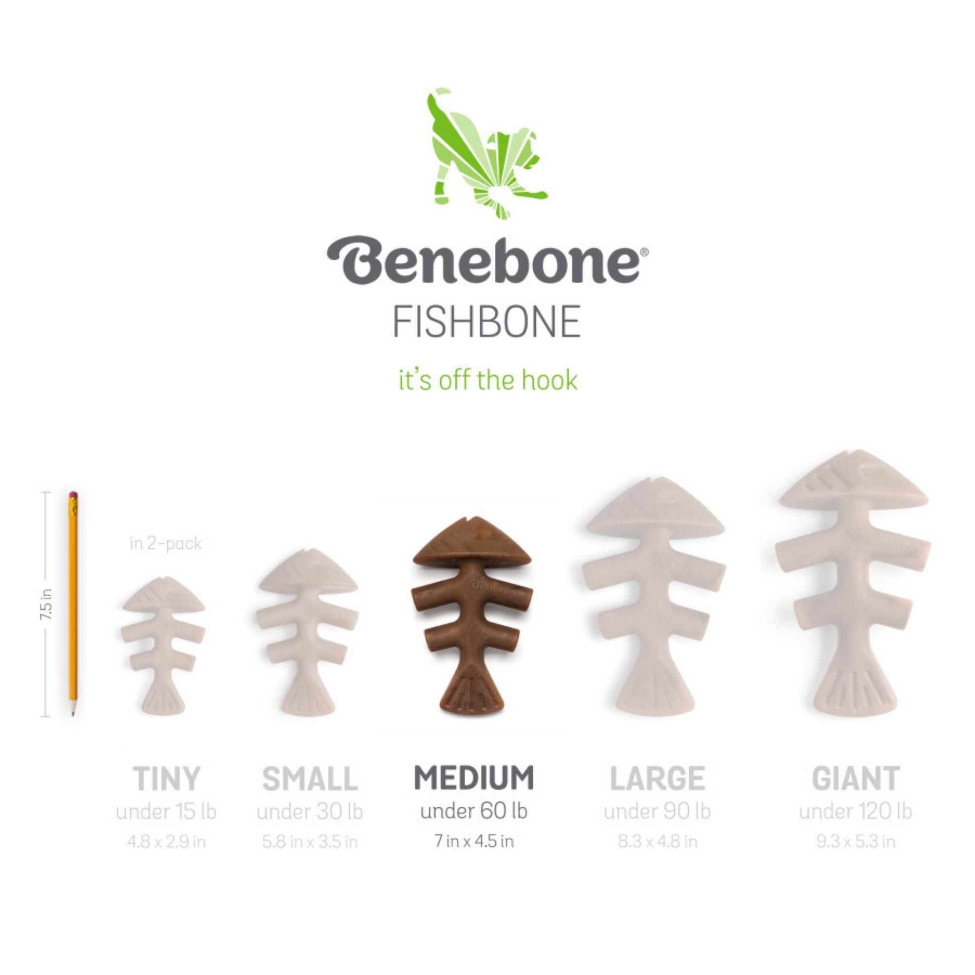 !Benebone Fishbone Dog Chew Toy Salmon, 1ea/MD