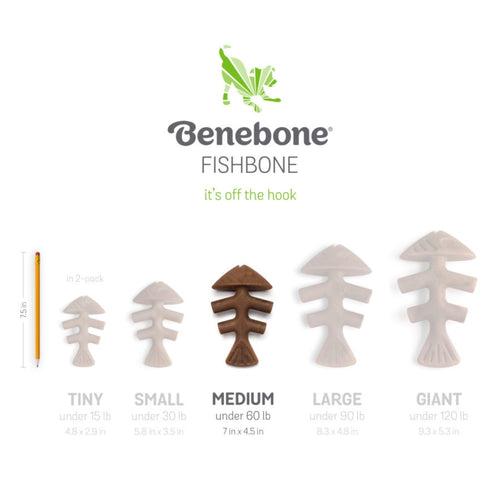 !Benebone Fishbone Dog Chew Toy Salmon, 1ea/MD