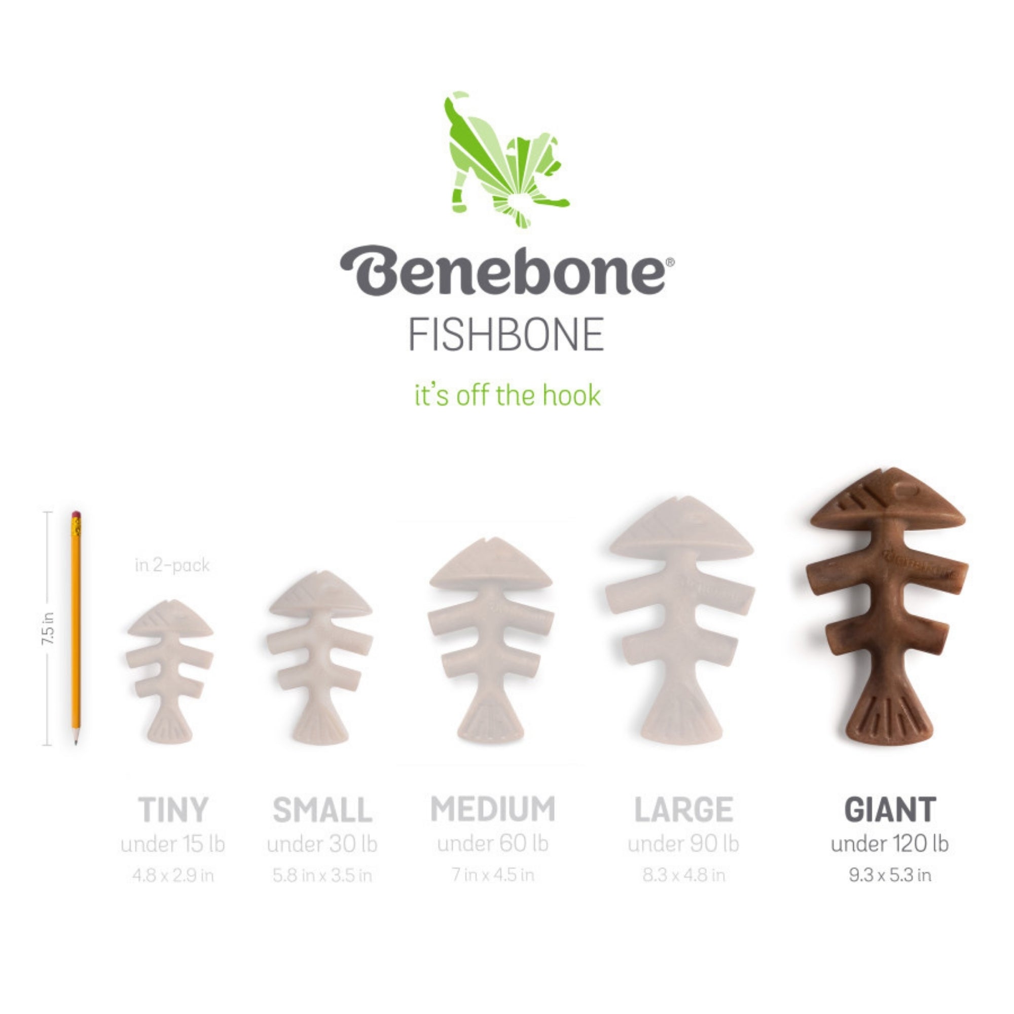 !Benebone Fishbone Dog Chew Toy Salmon, 1ea/XL