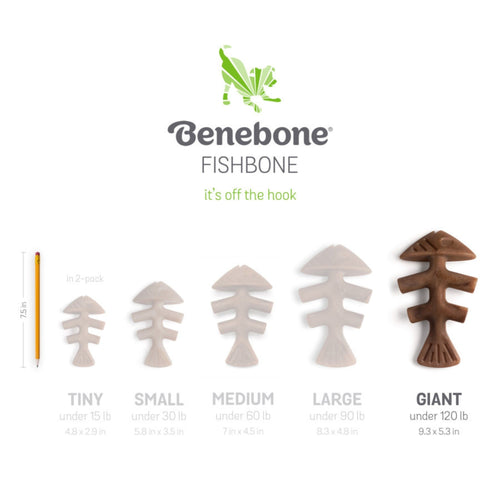 !Benebone Fishbone Dog Chew Toy Salmon, 1ea/XL