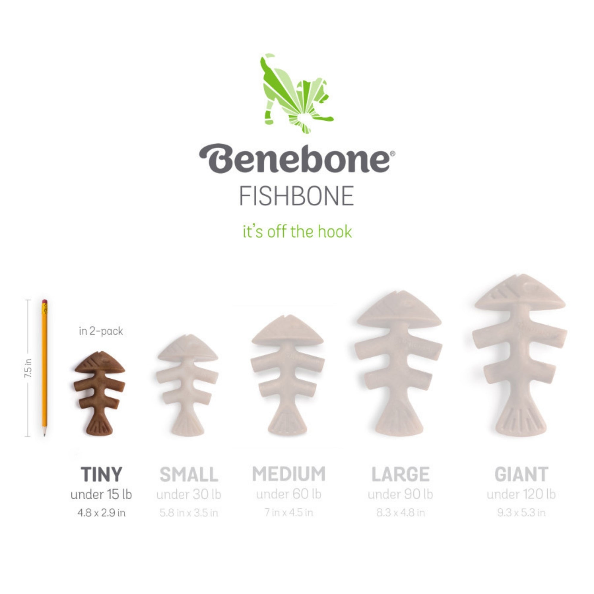 !Benebone Fishbone Dog Chew Toy Salmon, 1ea/XS|2 pk