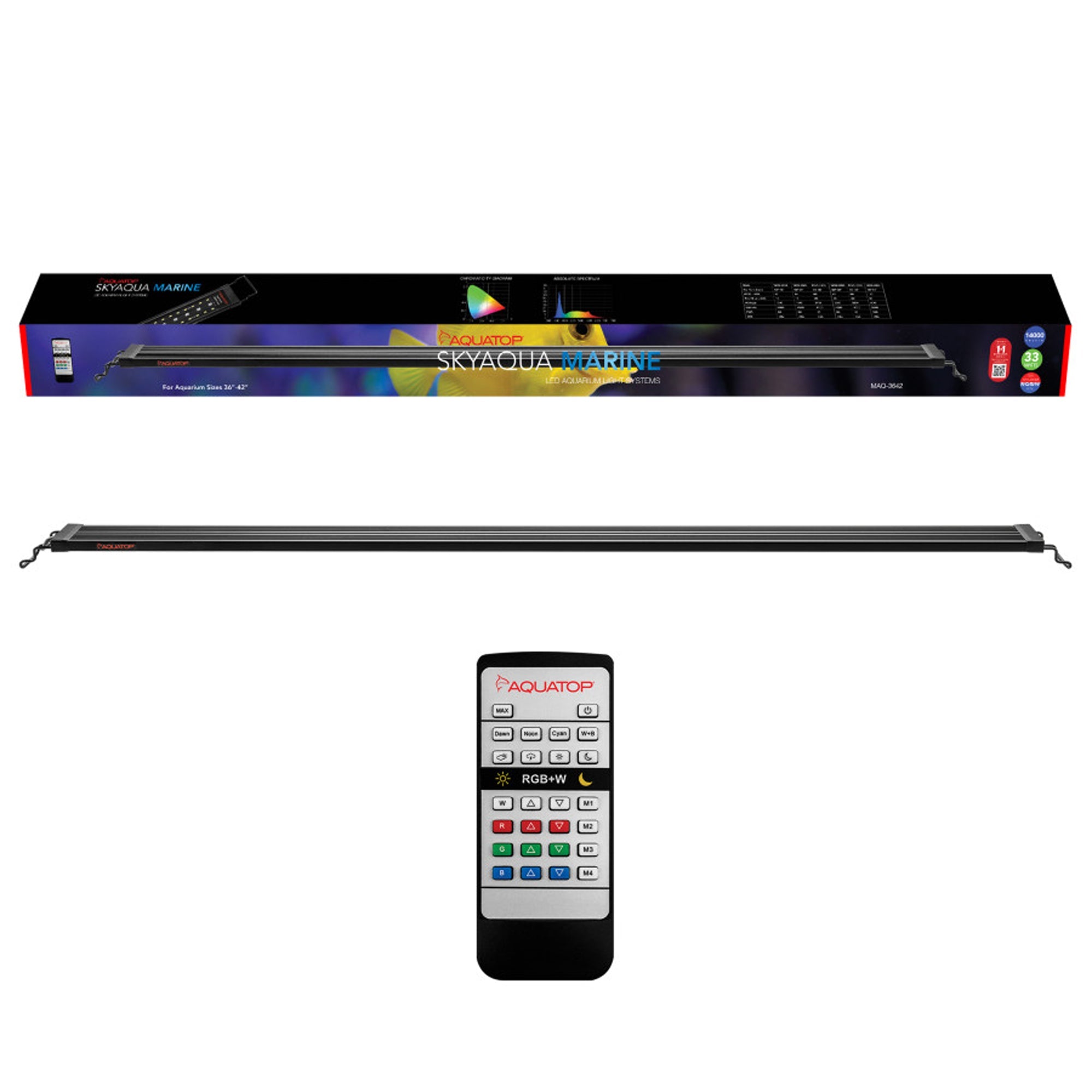Aquatop SkyAqua Marine LED Light Fixture with IR Remote 33 watt 36-42 watt