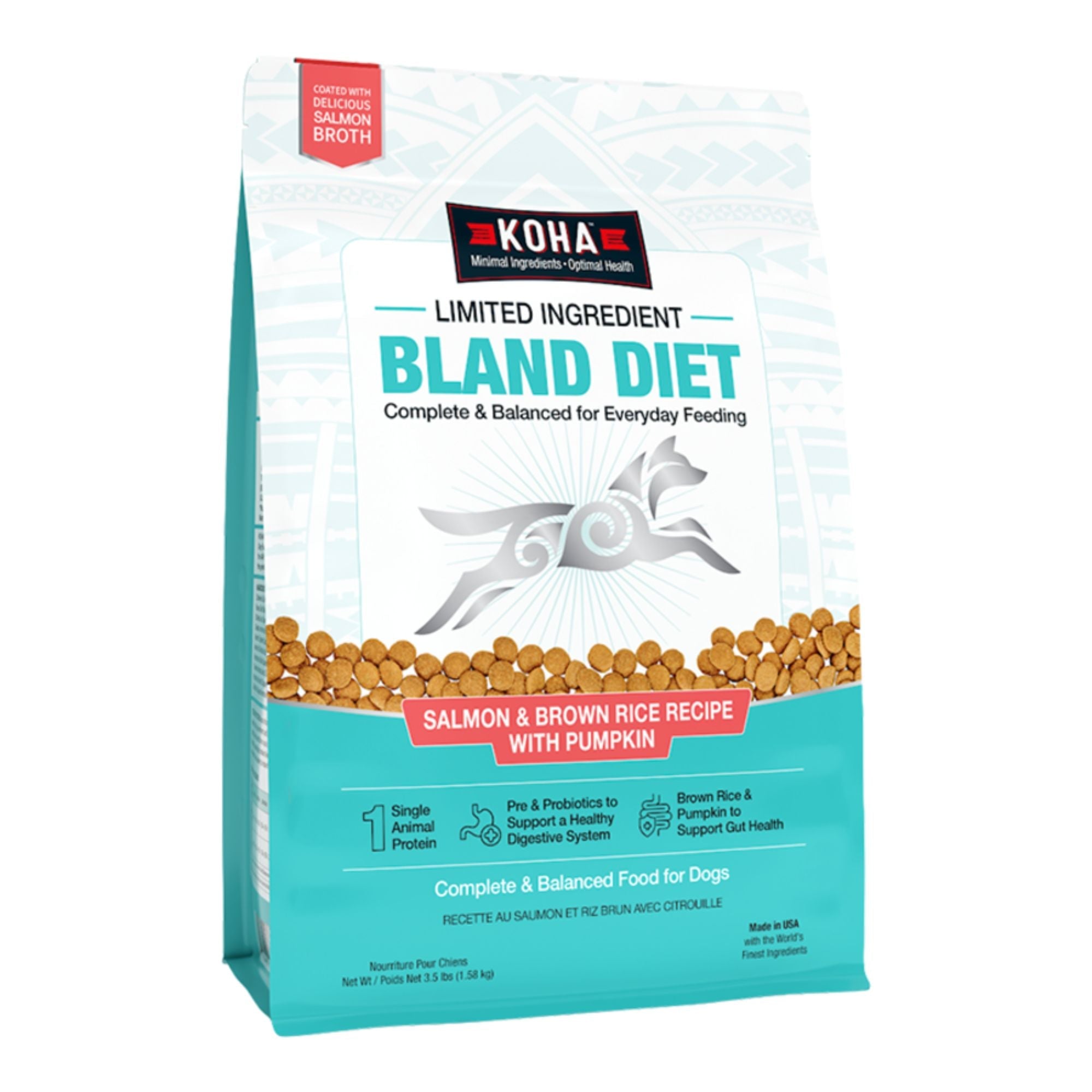 Koha Dog Limited Ingredient Bland Diet Salmon & Brown Rice 3.5Lbs
