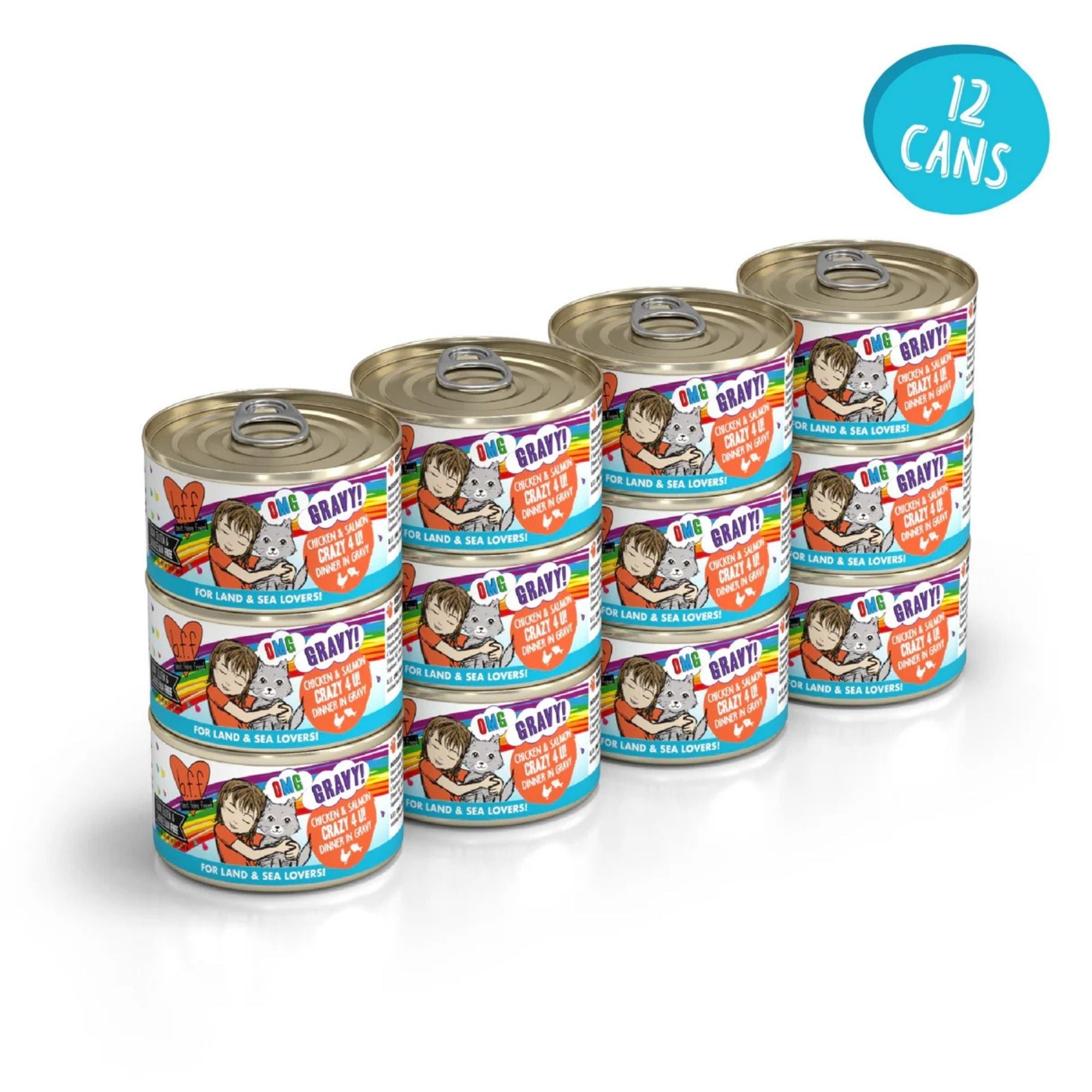 BFF Cat Omg Gravy Crazy 4 U Chicken & Salmon 2.8oz. - (Case of 12)