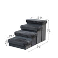 PetPals 2in1 4-Level Pet Stairs Charcoal 17 in