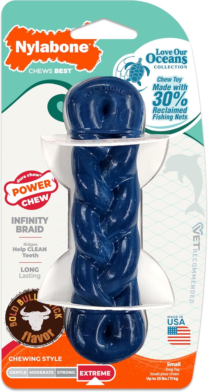 Power Chew Love Our Oceans Infinity Braid Bone Dog Chew Toy Up to 25lbs