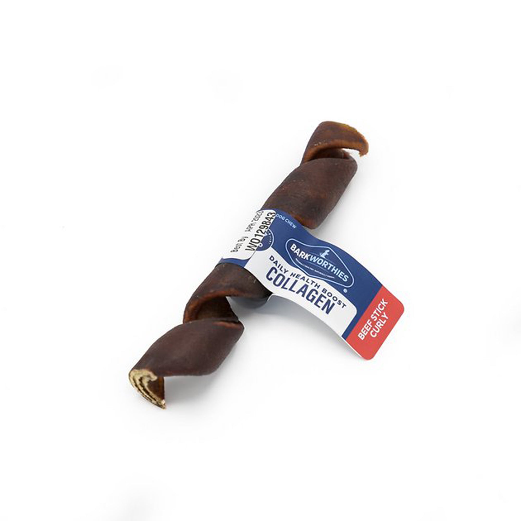 Barkworthies Collagen Beef Stick Curly Dog Treat 25ea/5 in, 25 ct