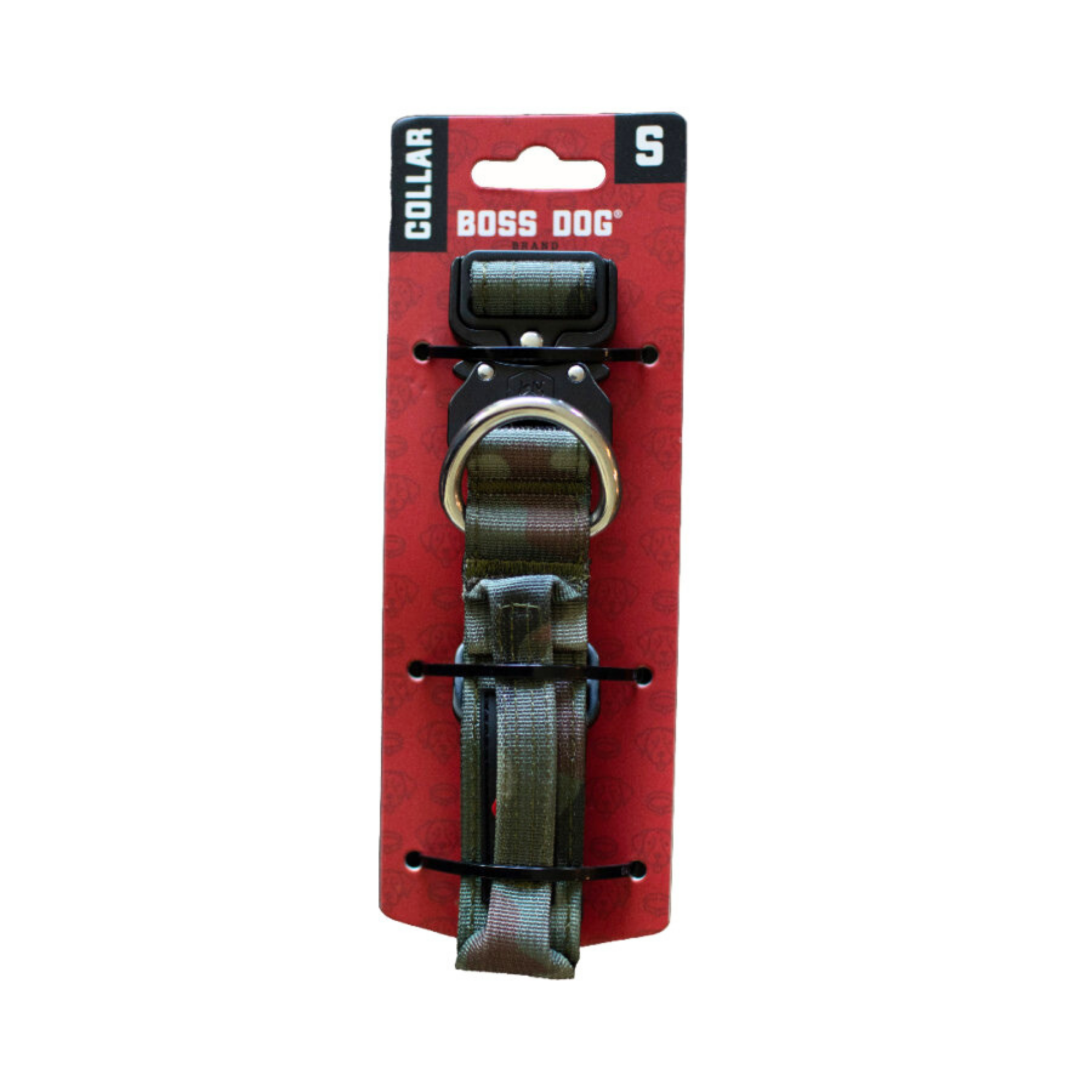 Boss Dog Tactical Adjustable Dog Collar Green Camo, 1ea/SM, 1316 in