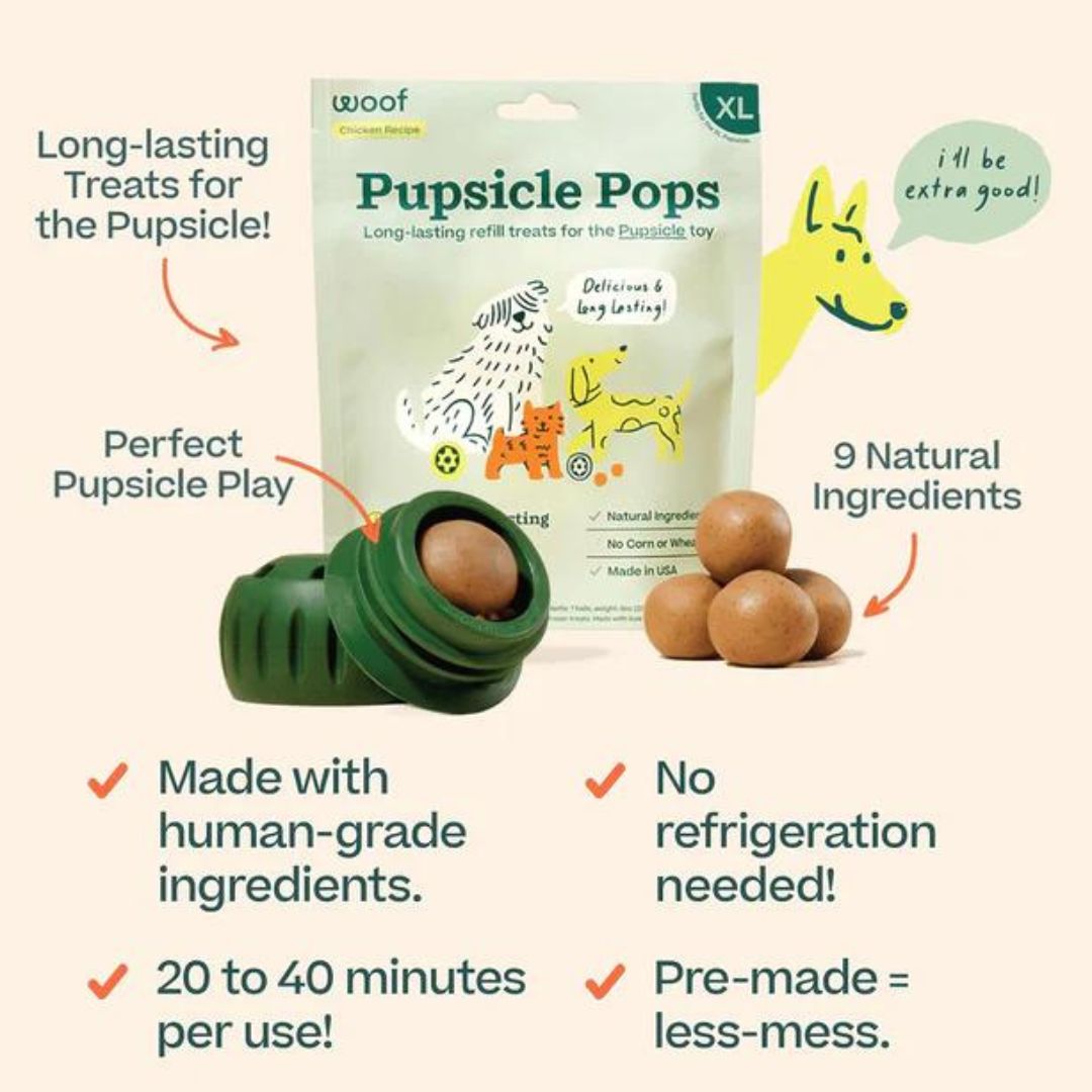 !!Woof Dog Beef Peanut Butter Pops Xlarge 12Oz