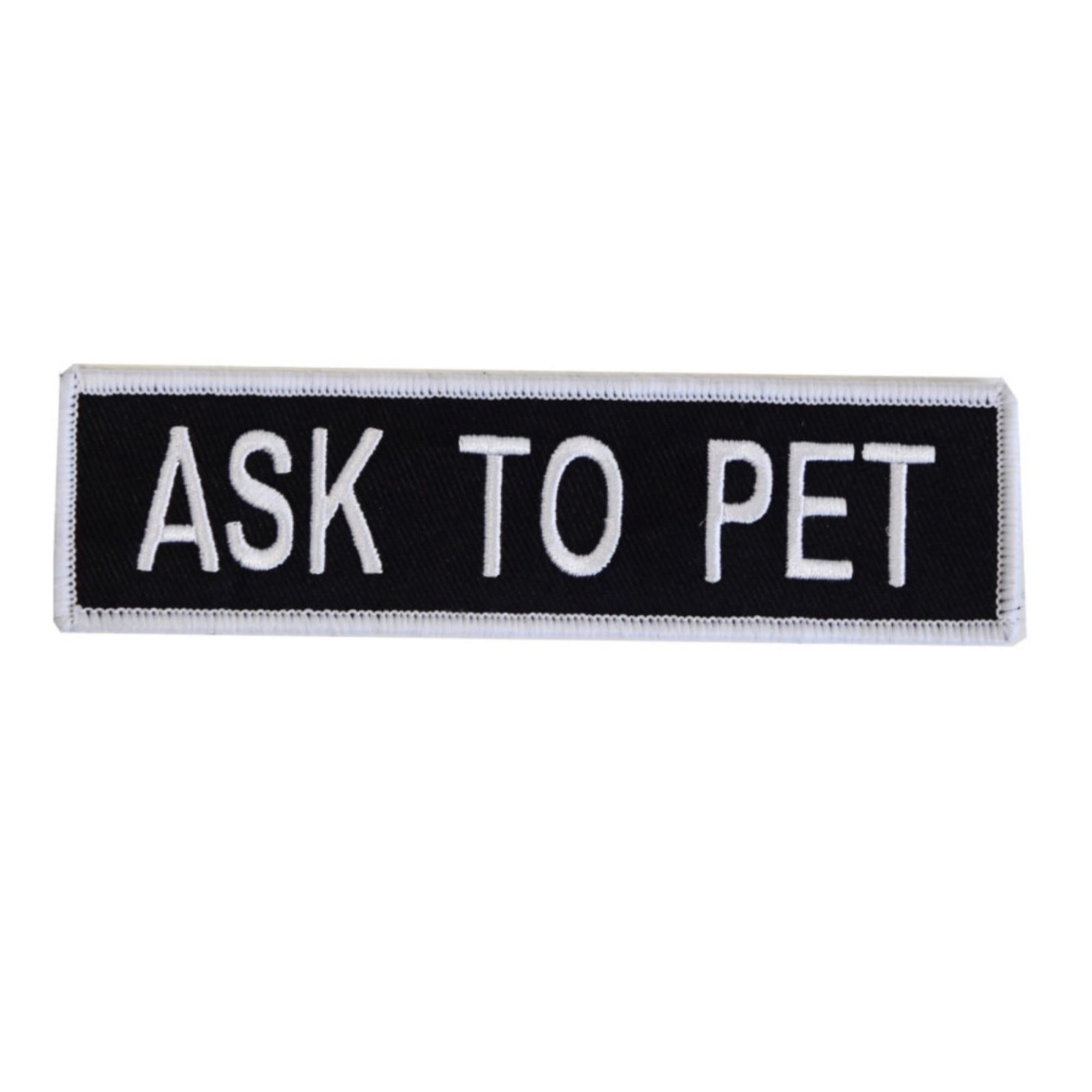 Boss Dog Tactical Harness Patch Ask to Pet, 1ea/LG