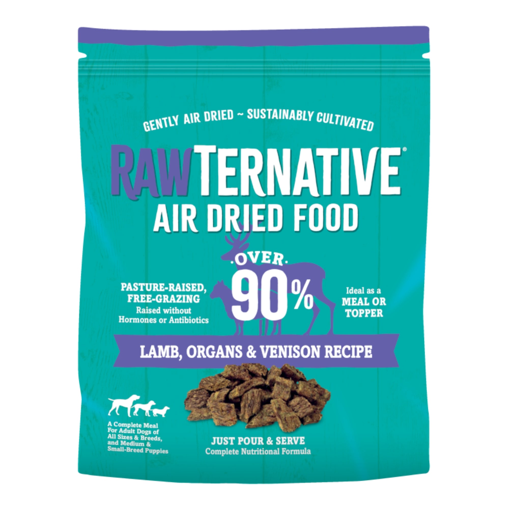 Grandma Mae's Country Naturals Rawternative Air Dried Dog Food Lamb, Organs & Venison 1lb