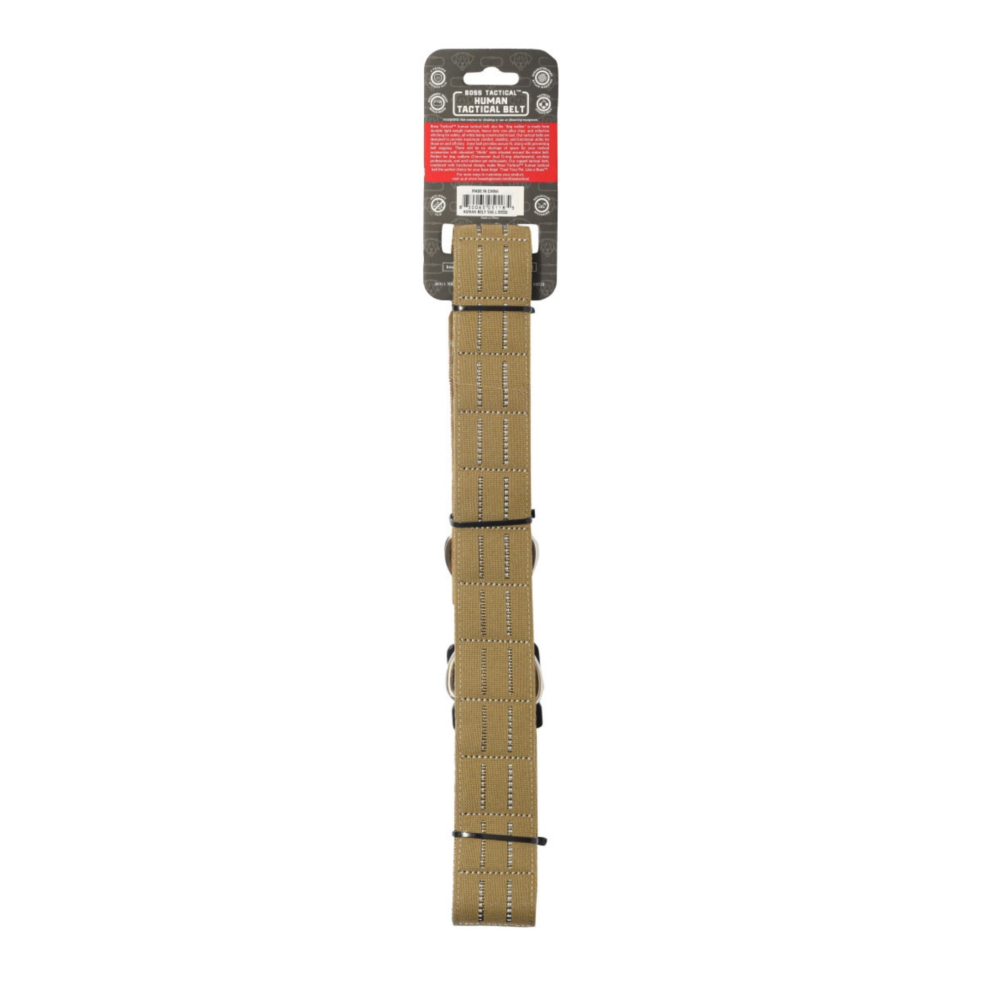 Boss Dog Human Boss Tactical Utility Dog Walker Belt Tan, 1ea/LG 3640In Waist