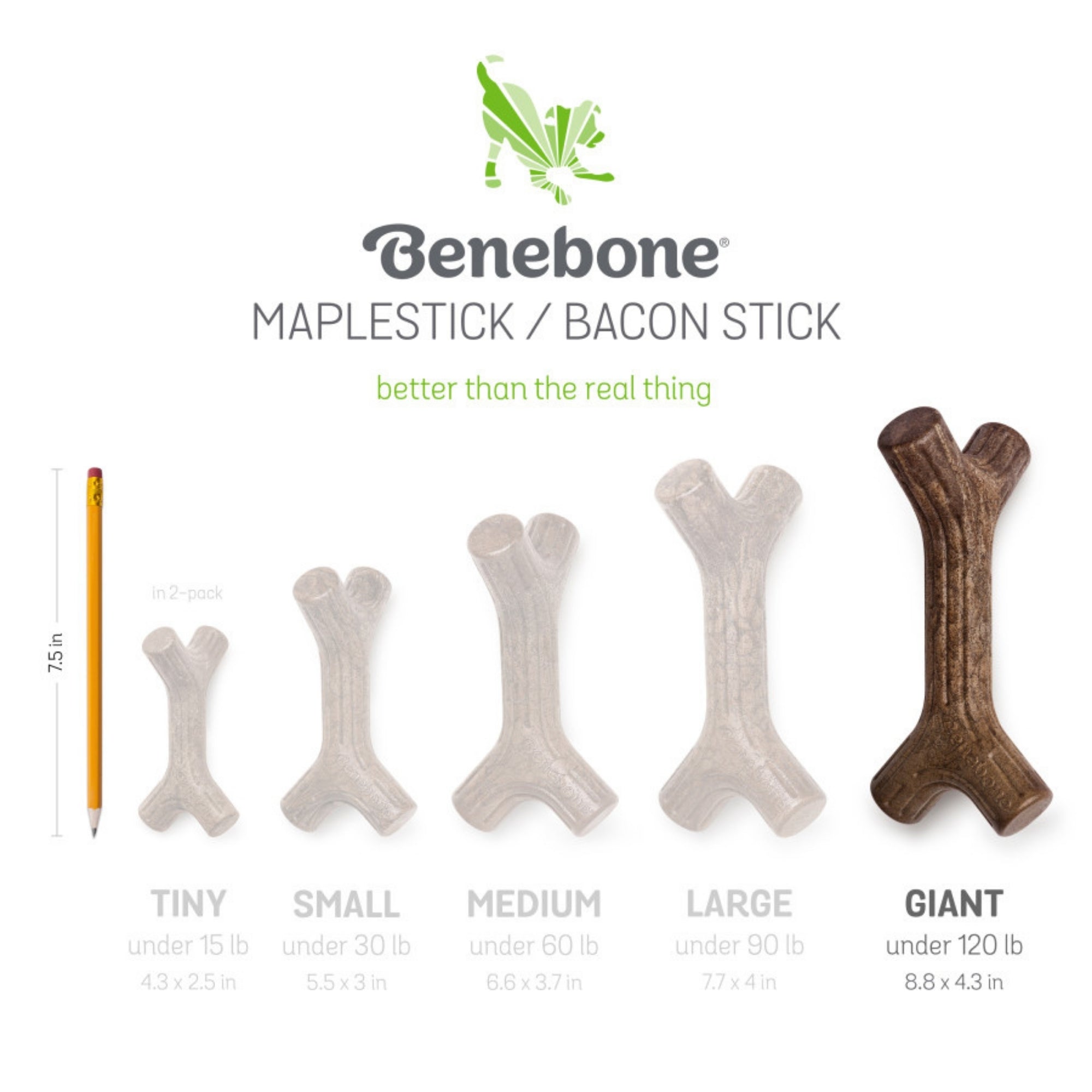 !Benebone Maplestick Durable Dog Chew Toy 1ea/XL