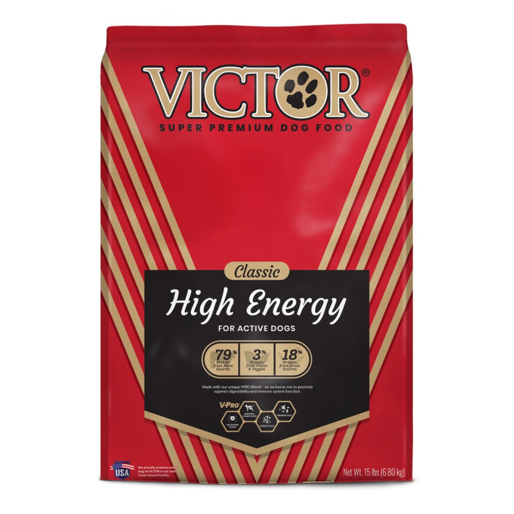 Victor Super Premium Dog Food Classic High Energy Dry Dog Food Beef 15lb