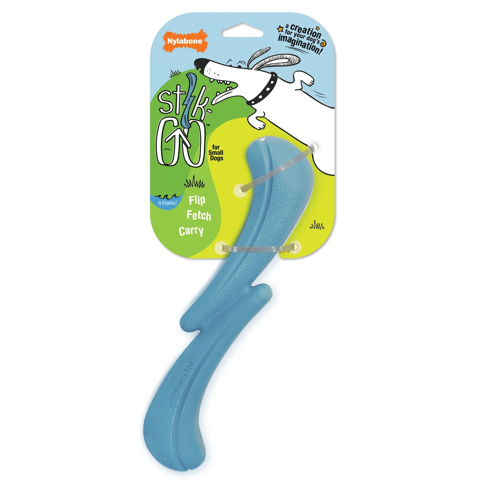 Nylabone Creative Play Stik-GO Dog Fetch Toy Blue Small/Regular - Up To 25 Ibs.