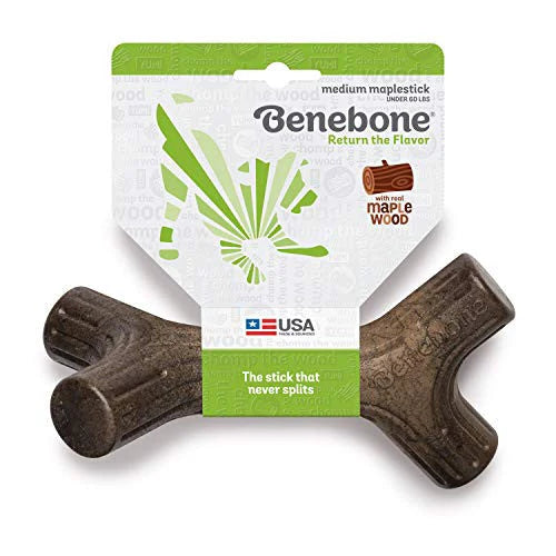Benebone Maplestick Real Wood Durable Dog Chew Toy Made in USA Medium