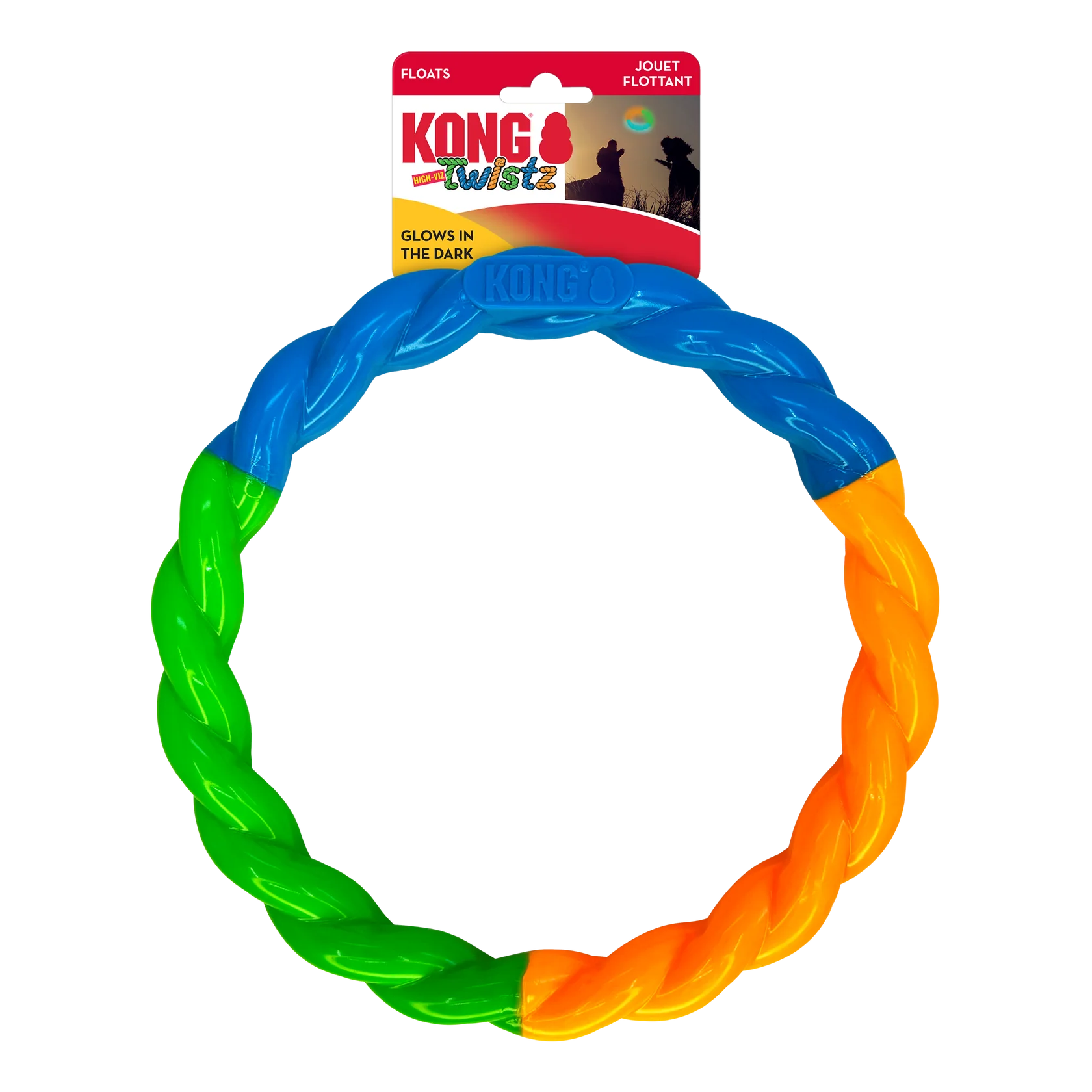 KONG Twistz High-Viz Ring Dog Toy Assorted Color Large