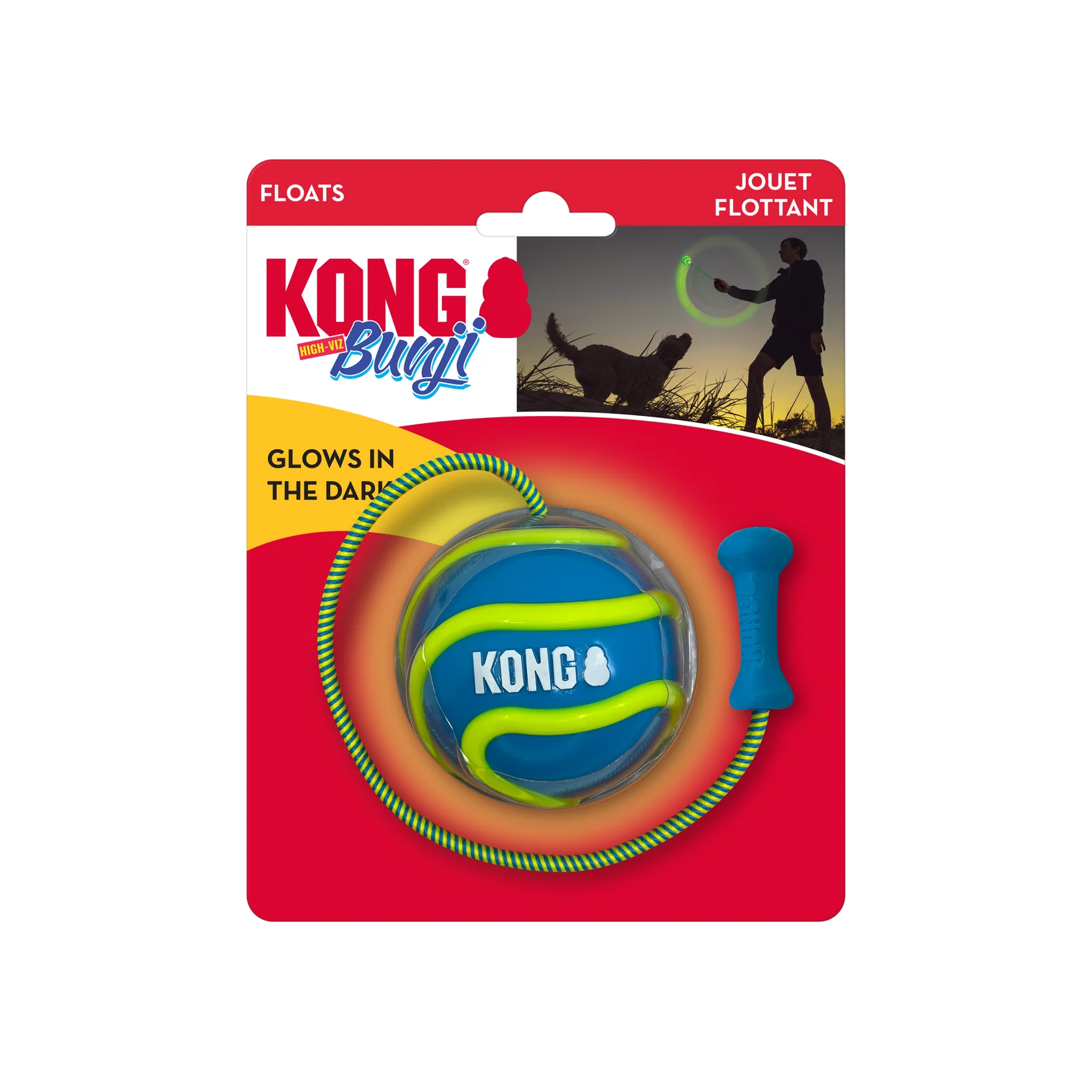 KONG Bunji High-Viz Ball Dog Toy Assorted Color Medium