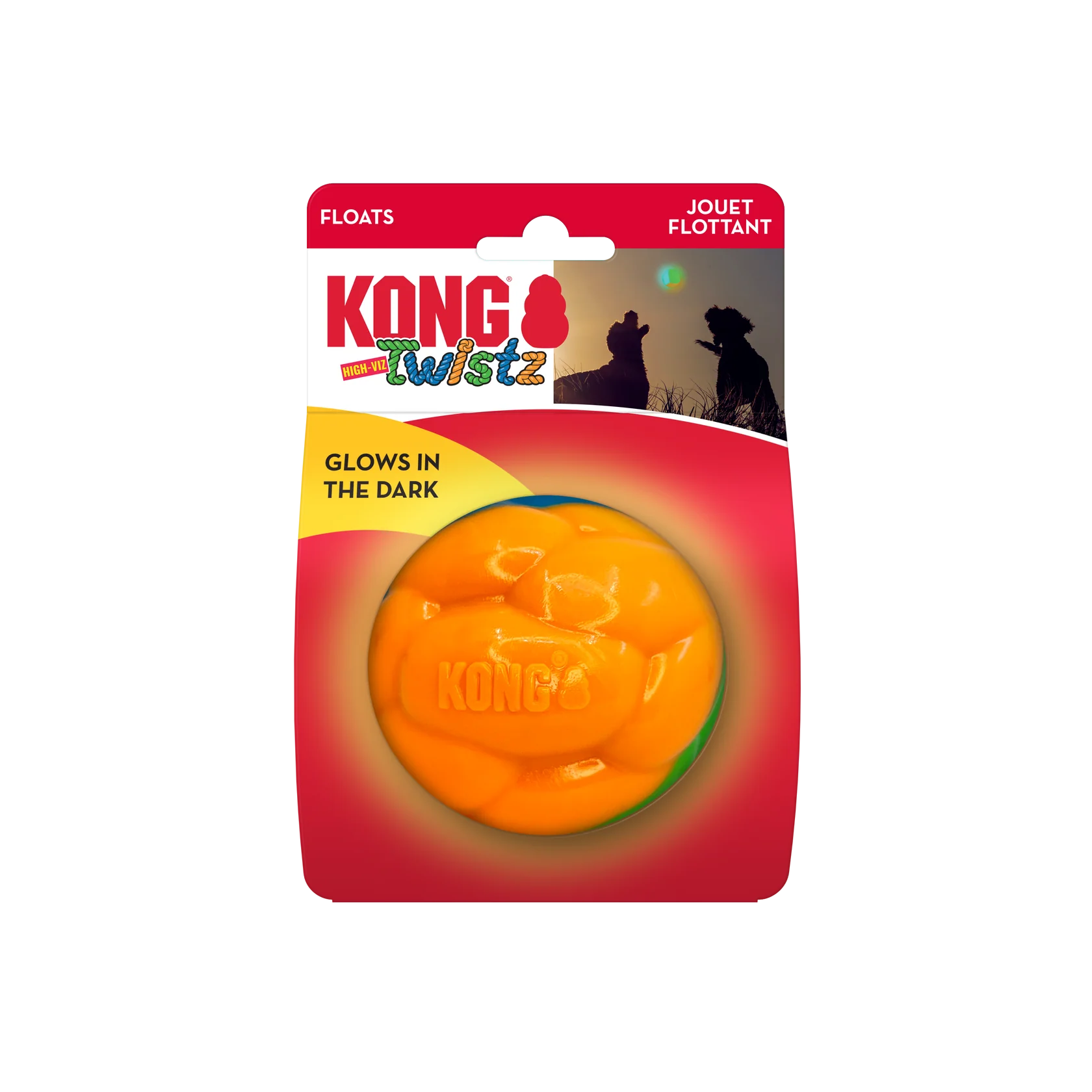 KONG Twistz High-Viz Ball Dog Toy Assorted Color Large