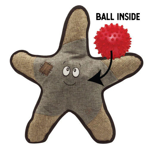 Snugarooz Sophie the Starfish w/Rubber Spikey Ball Grey Dog Toy-21"