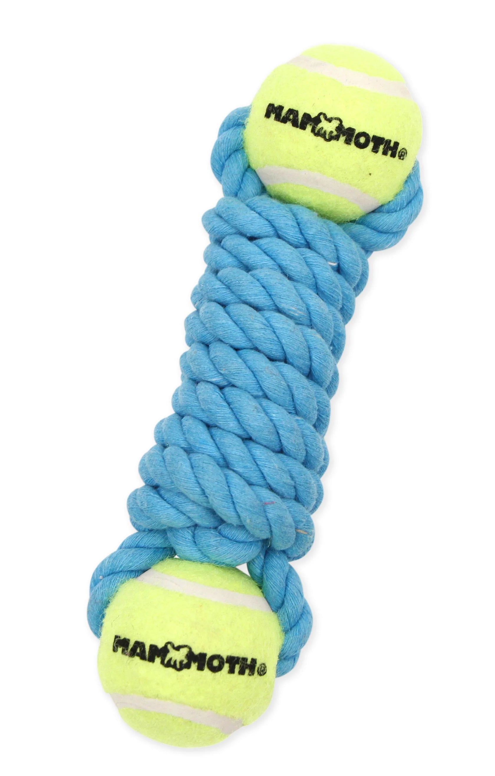 Mammoth Pet Products Twister Bone w/2 Tennis Balls Dog Toy Blue Mini, 7.5 in